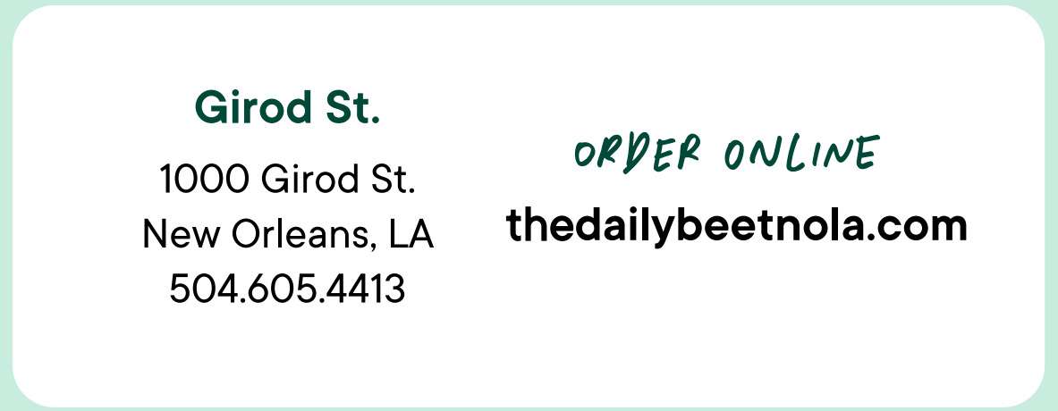 The Daily Beet Girod St Girod St